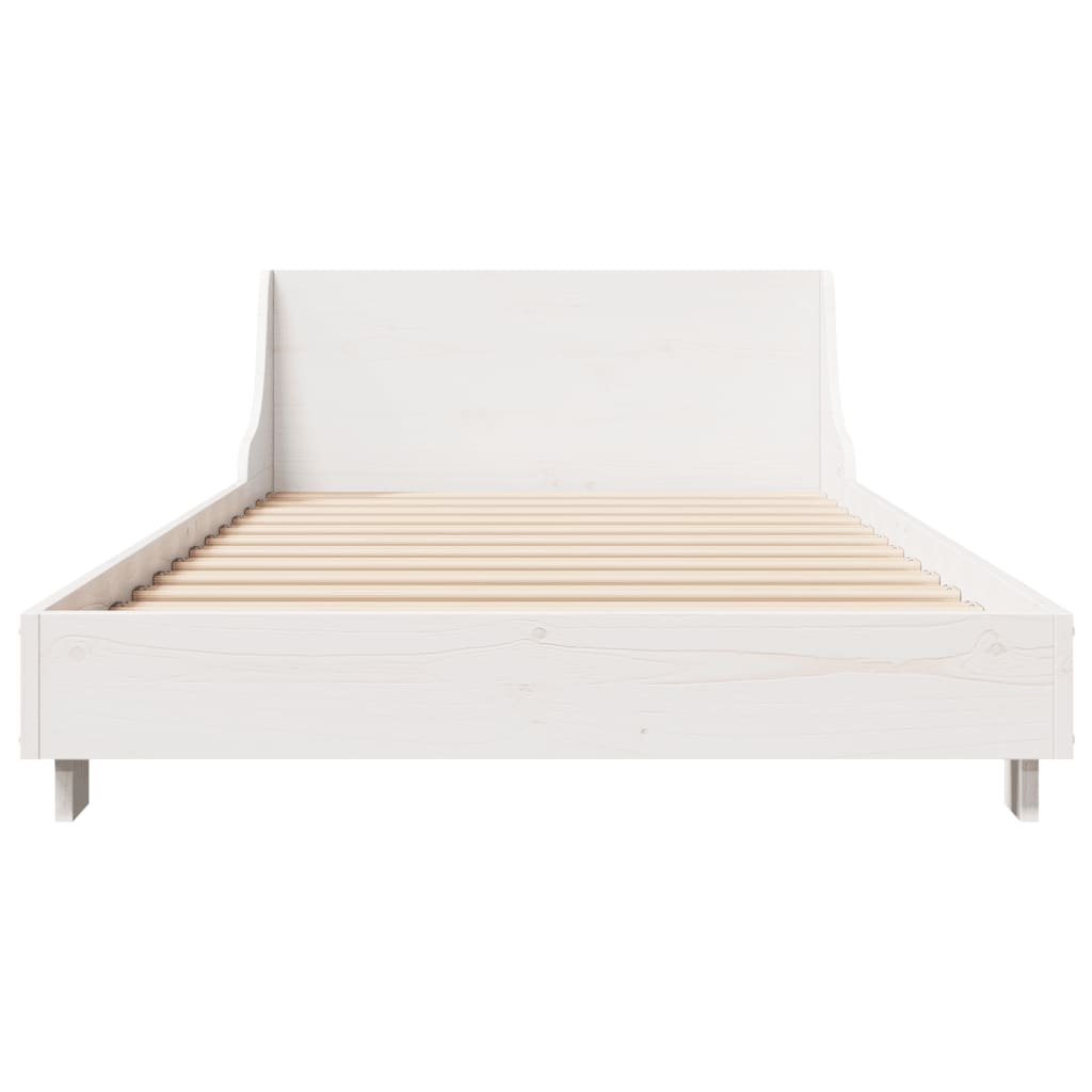 Bed Frame without Mattress White 100x200 cm Solid Wood Pine